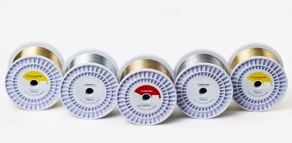 Rows of EDM wire spools in stock